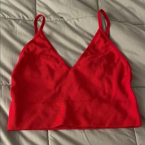 Bozzolo Red Ribbed Tank Top